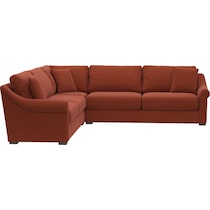 bowery red  pc sectional   