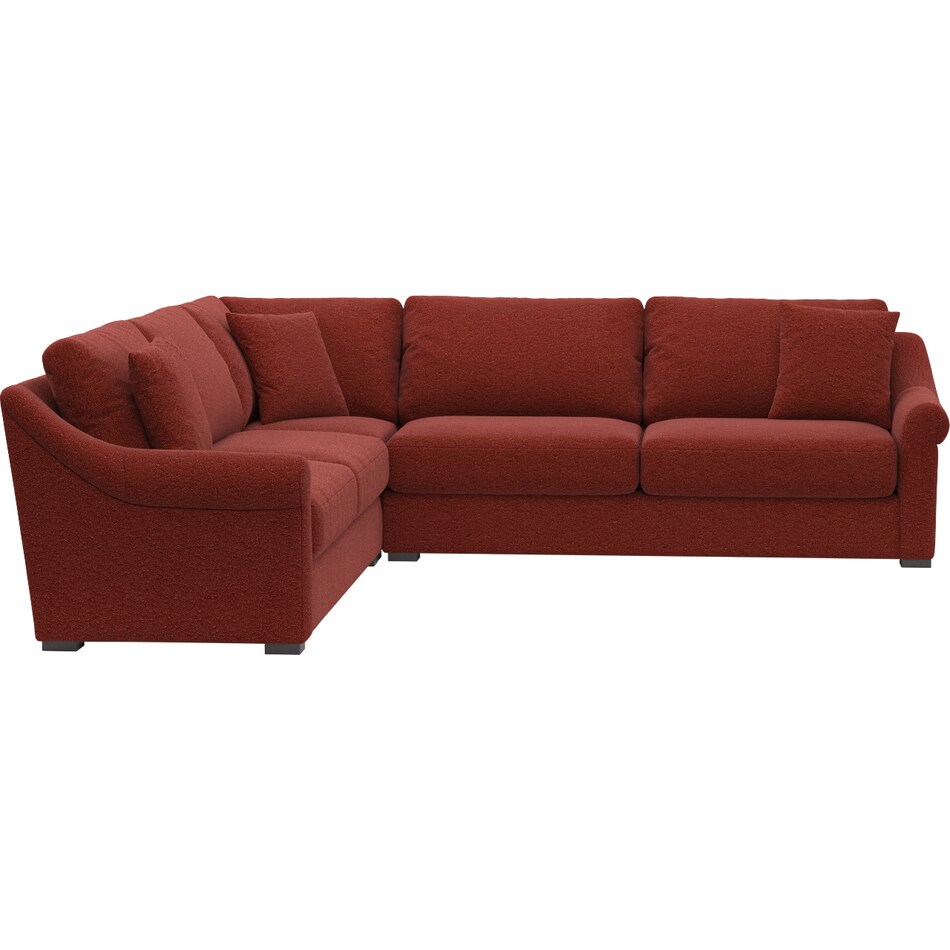 bowery red  pc sectional   