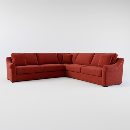 Bowery Foam Comfort 3-Piece Sleeper Sectional with Left-Facing Sleeper - Bloke Brick