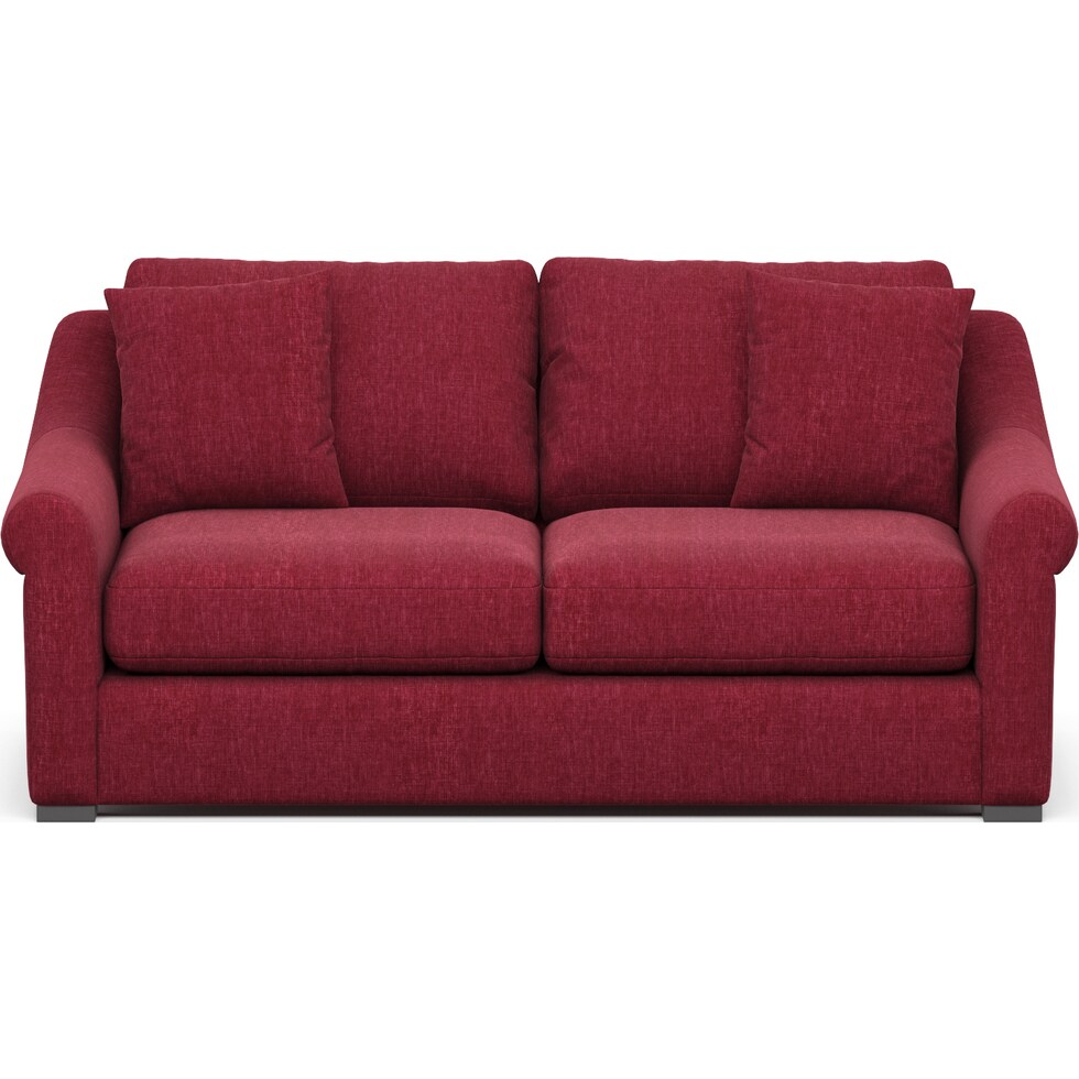 bowery red sofa   