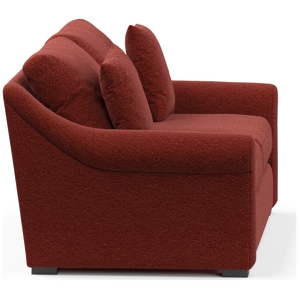 bowery red sofa   