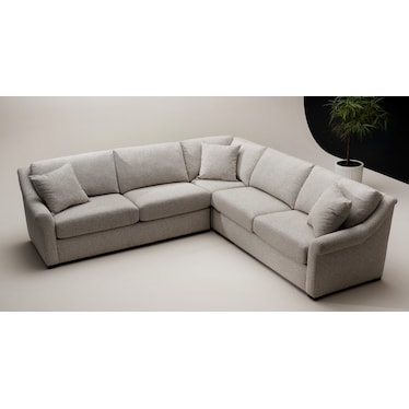 Bowery Foam Comfort 3-Piece Sectional - Muse Stone