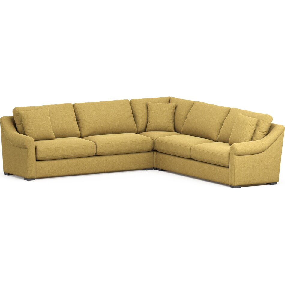 bowery yellow  pc sectional   