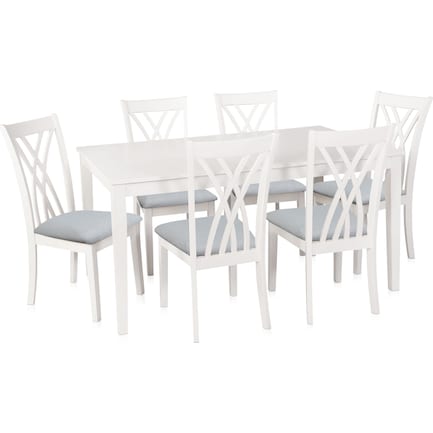 Boyd Dining Table and 6 Chairs - White