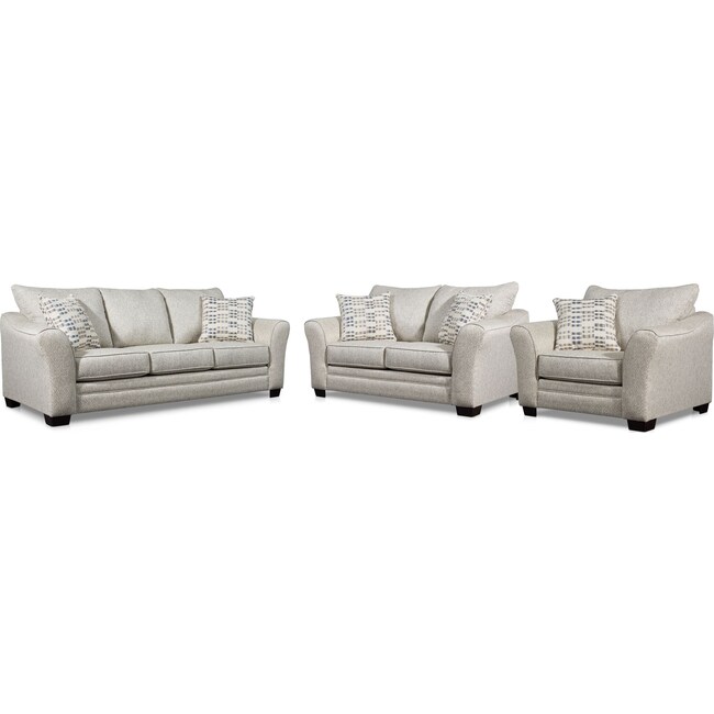 Living Room Furniture - Braden Sofa, Loveseat and Chair