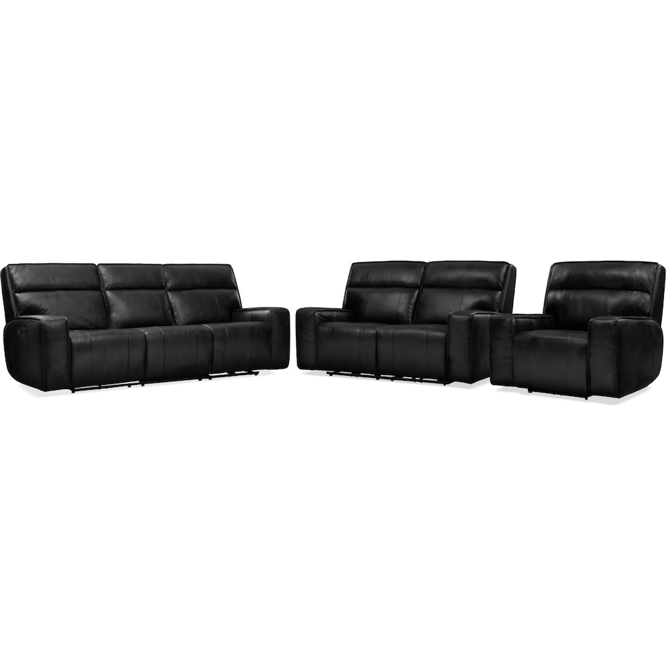 bradley black  pc power reclining living room   