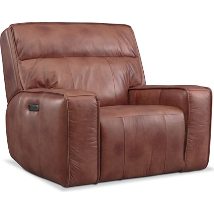 Undefined Value City Furniture, Dark Brown Leather Power Recliner Chair