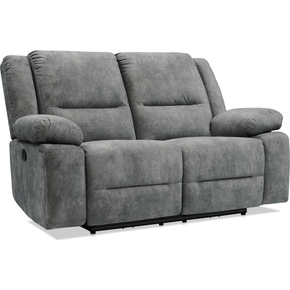 bradshaw gray manual reclining loveseat   