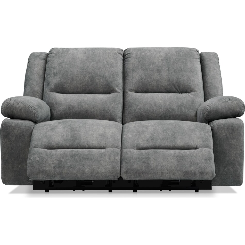 Bradshaw Manual Reclining Loveseat - Charcoal | Value City Furniture