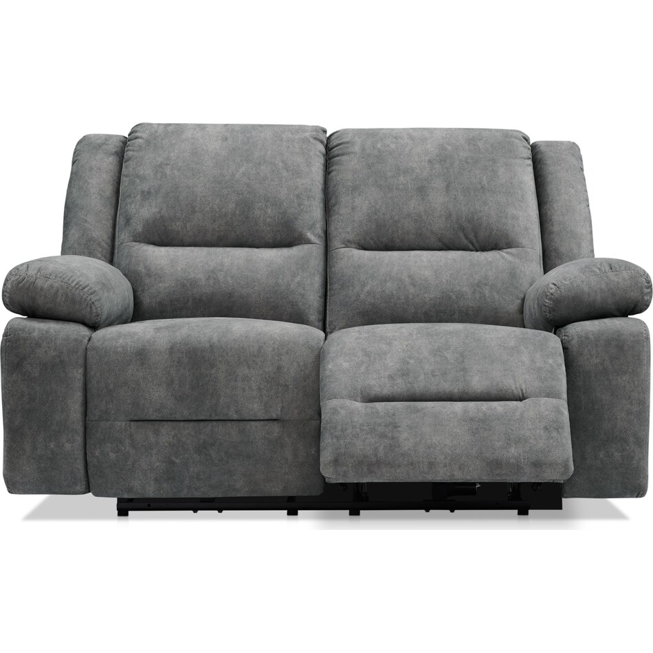 Bradshaw Manual Reclining Loveseat Charcoal Value City Furniture