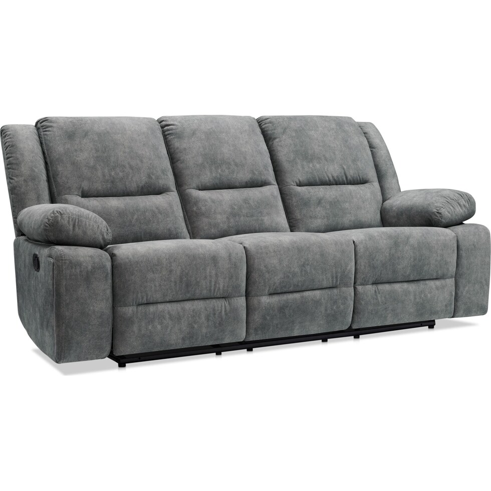 bradshaw gray manual reclining sofa   