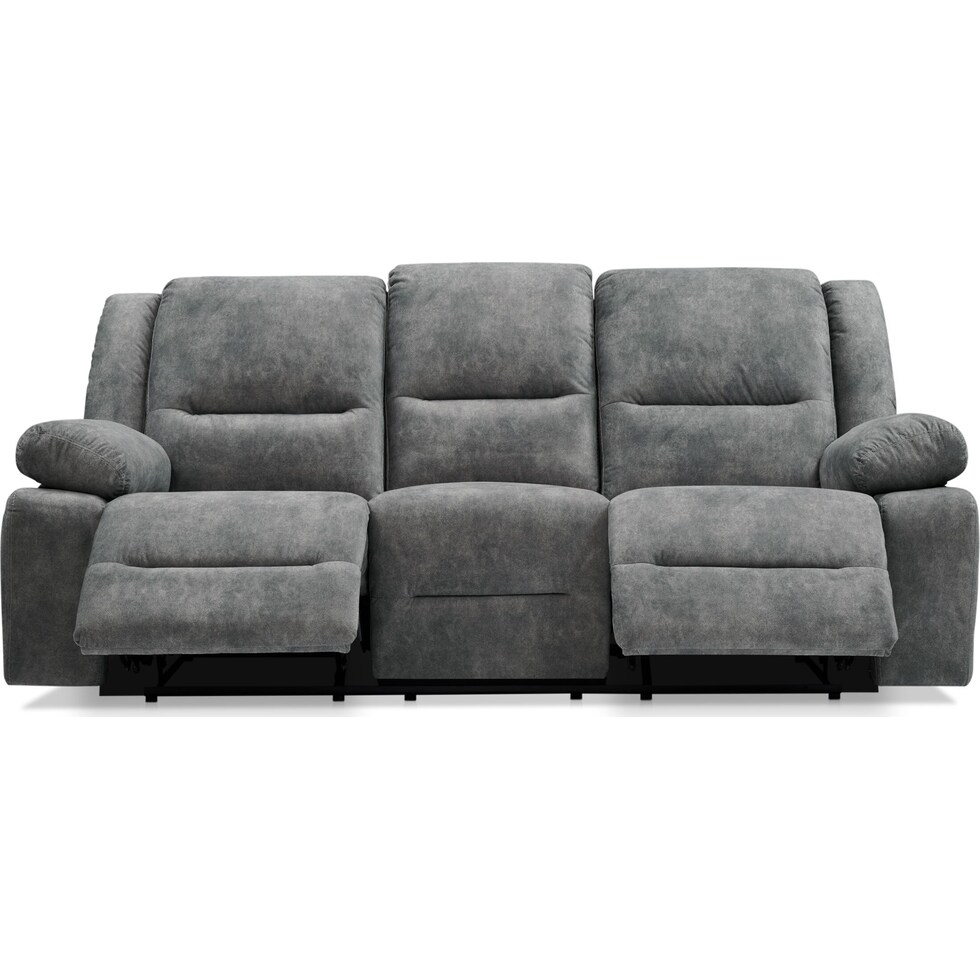 bradshaw gray manual reclining sofa   