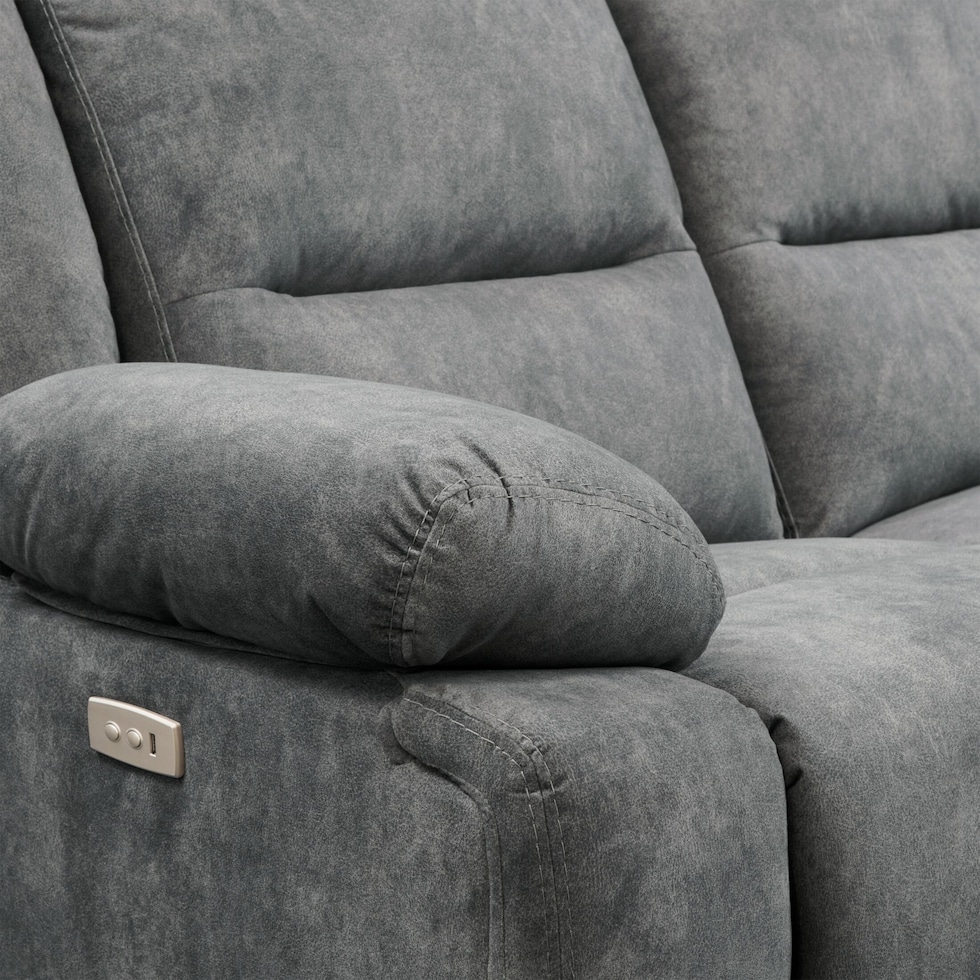 bradshaw gray power reclining loveseat   