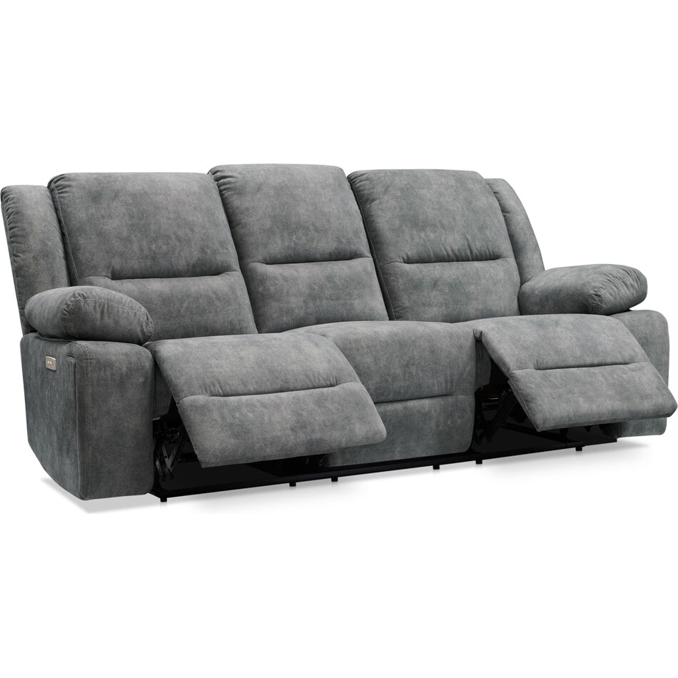 Bradshaw Power Reclining Sofa- Charcoal 