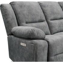 bradshaw gray power reclining sofa   
