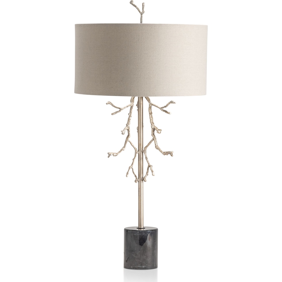 branches black silver table lamp   