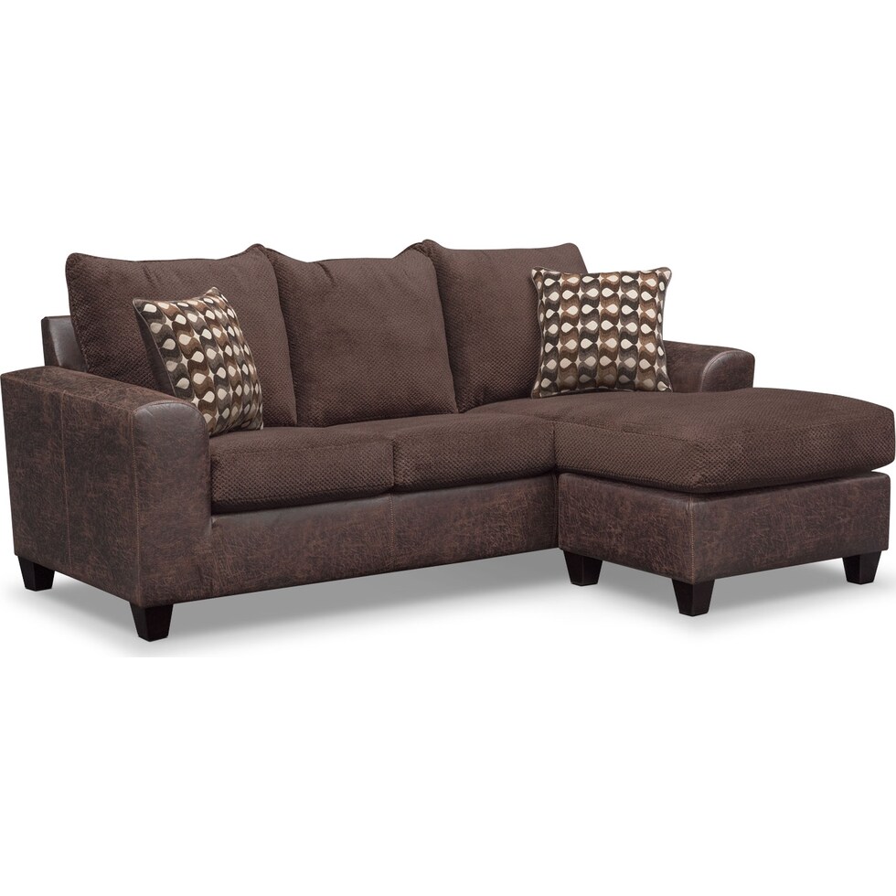 brando chocolate dark brown  pc sectional with chaise   