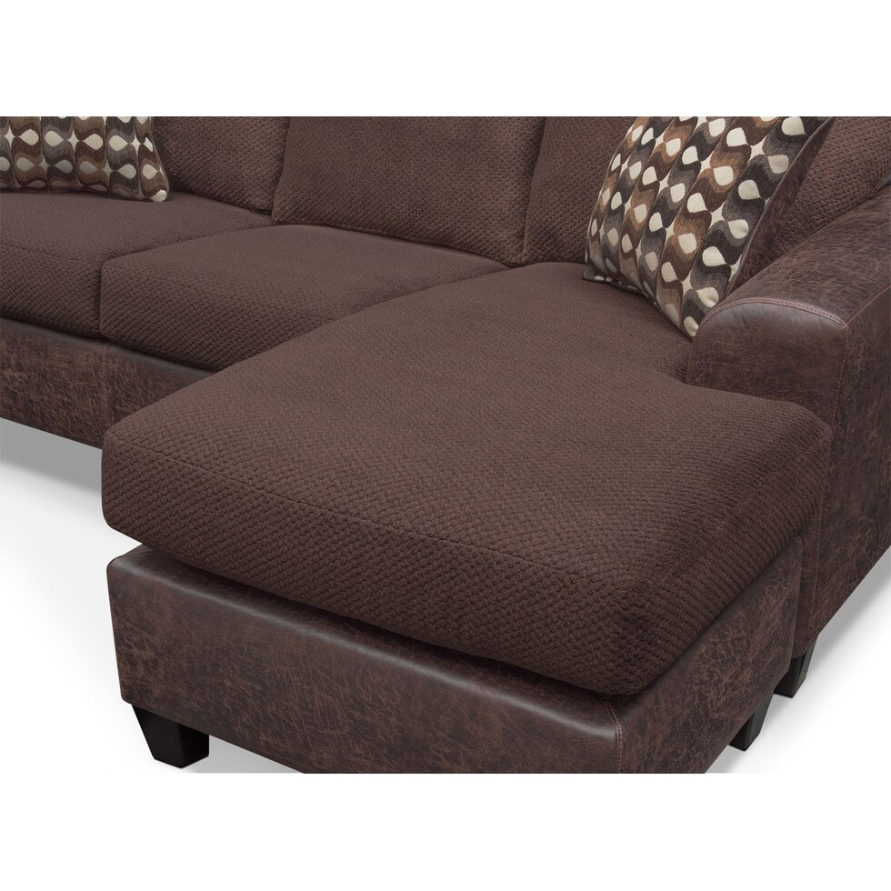 brando chocolate dark brown  pc sectional with chaise   