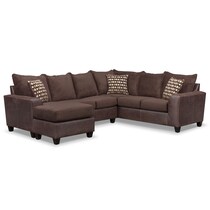 brando sectional chocolate dark brown  pc sectional   