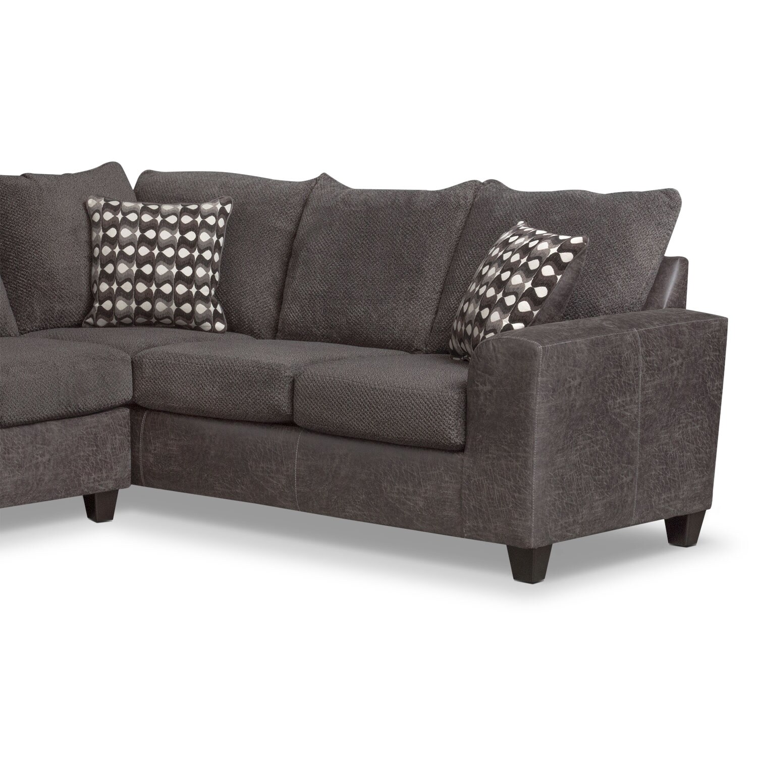 Brando 3 Piece Sectional with Modular Chaise Smoke