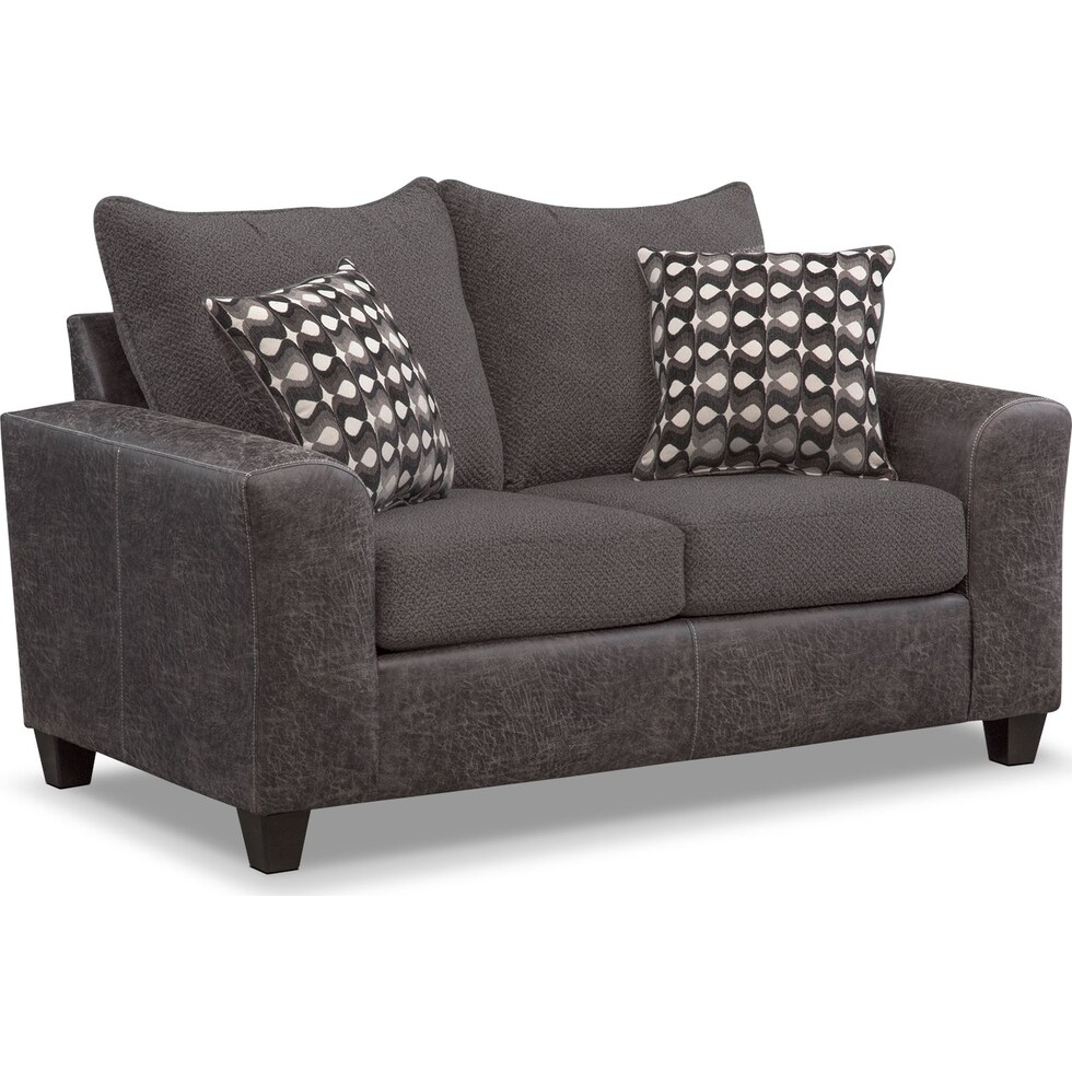 brando smoke gray loveseat   