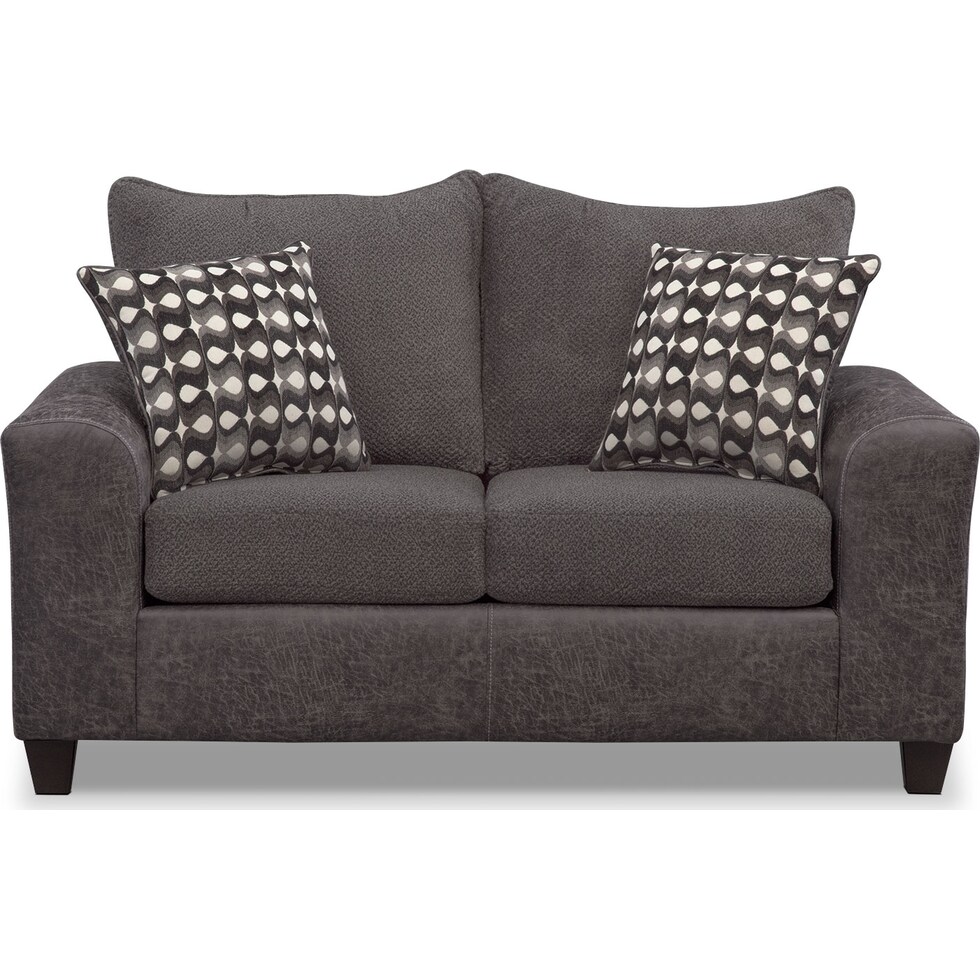 brando smoke gray loveseat   