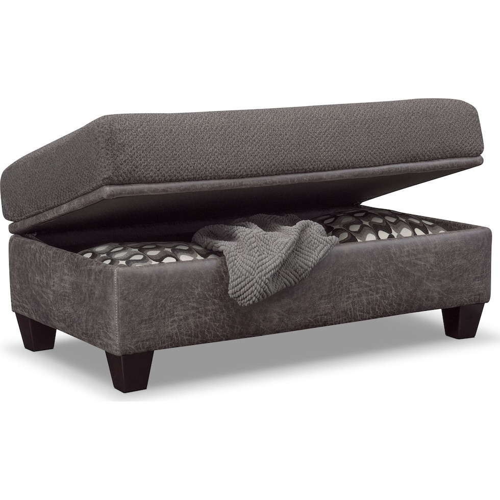 brando smoke gray ottoman   