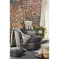 brando smoke gray swivel chair   