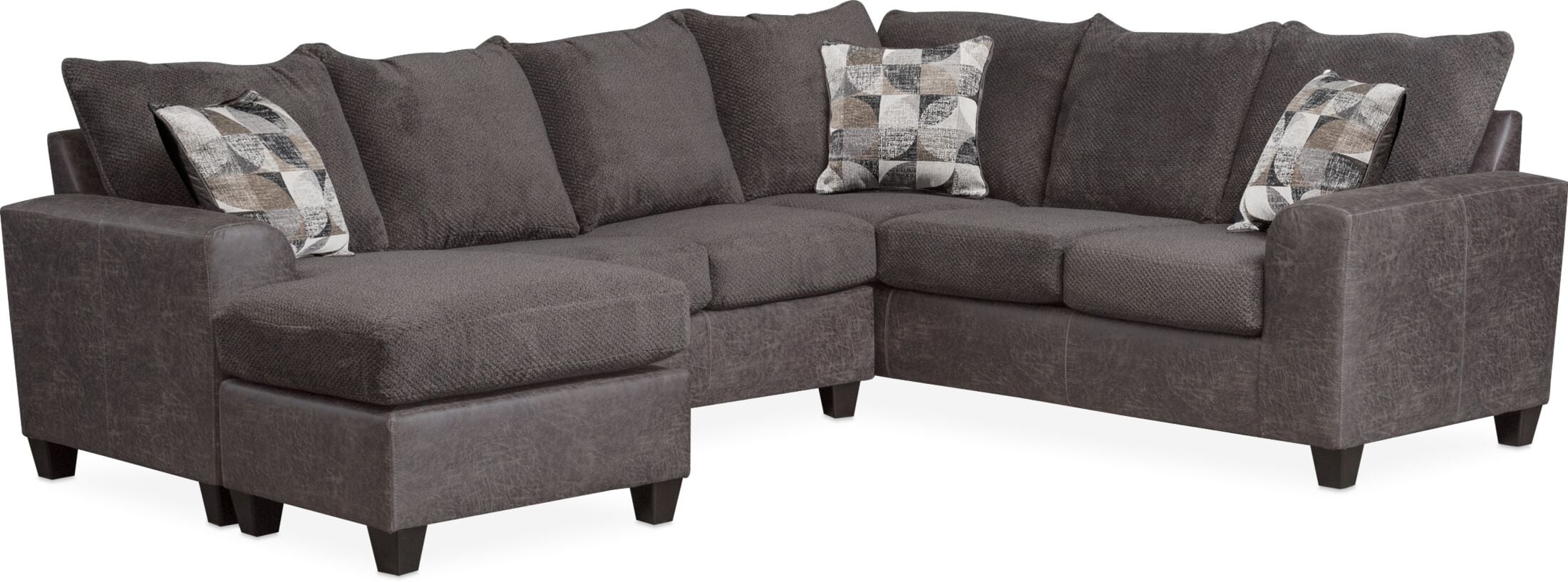 Tuscany Grove Vivian 3 Piece Sleeper Chaise Sectional In Burton