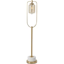 brass loop yellow floor lamp   