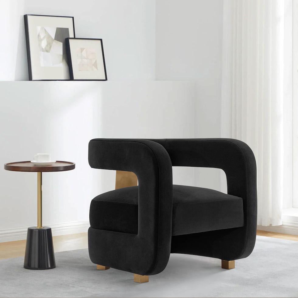 braven black accent chair   