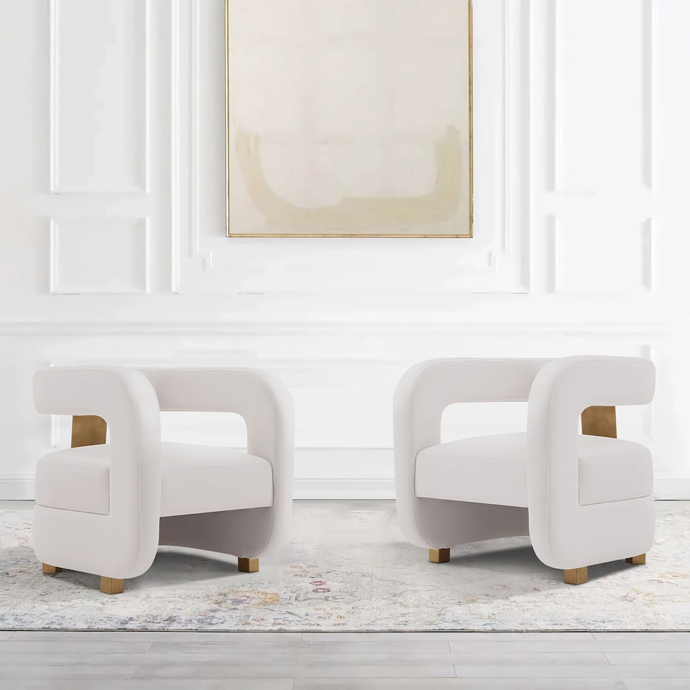 braven white accent chair   