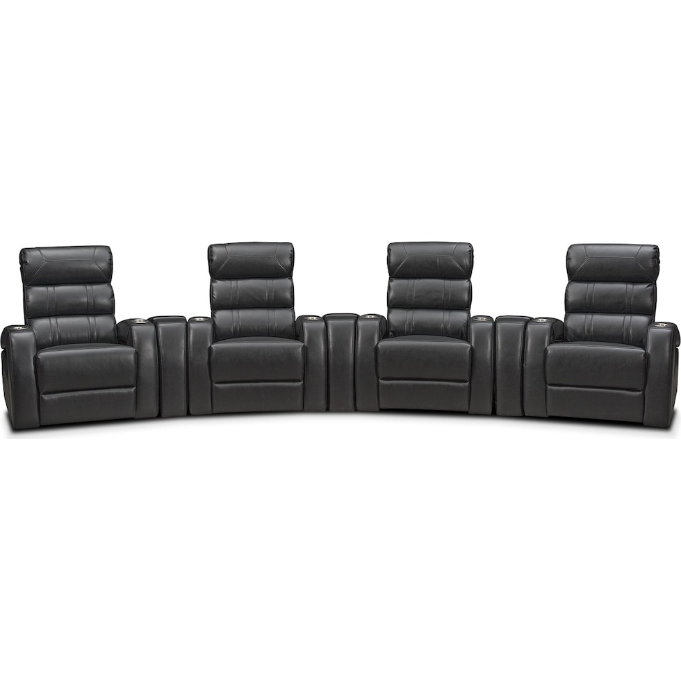 bravo black black power home theater sectional   