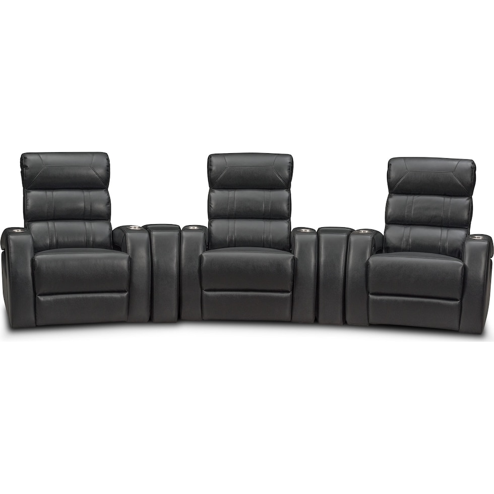 bravo black black power home theater sectional   