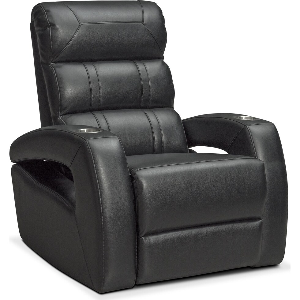 bravo black black power recliner   