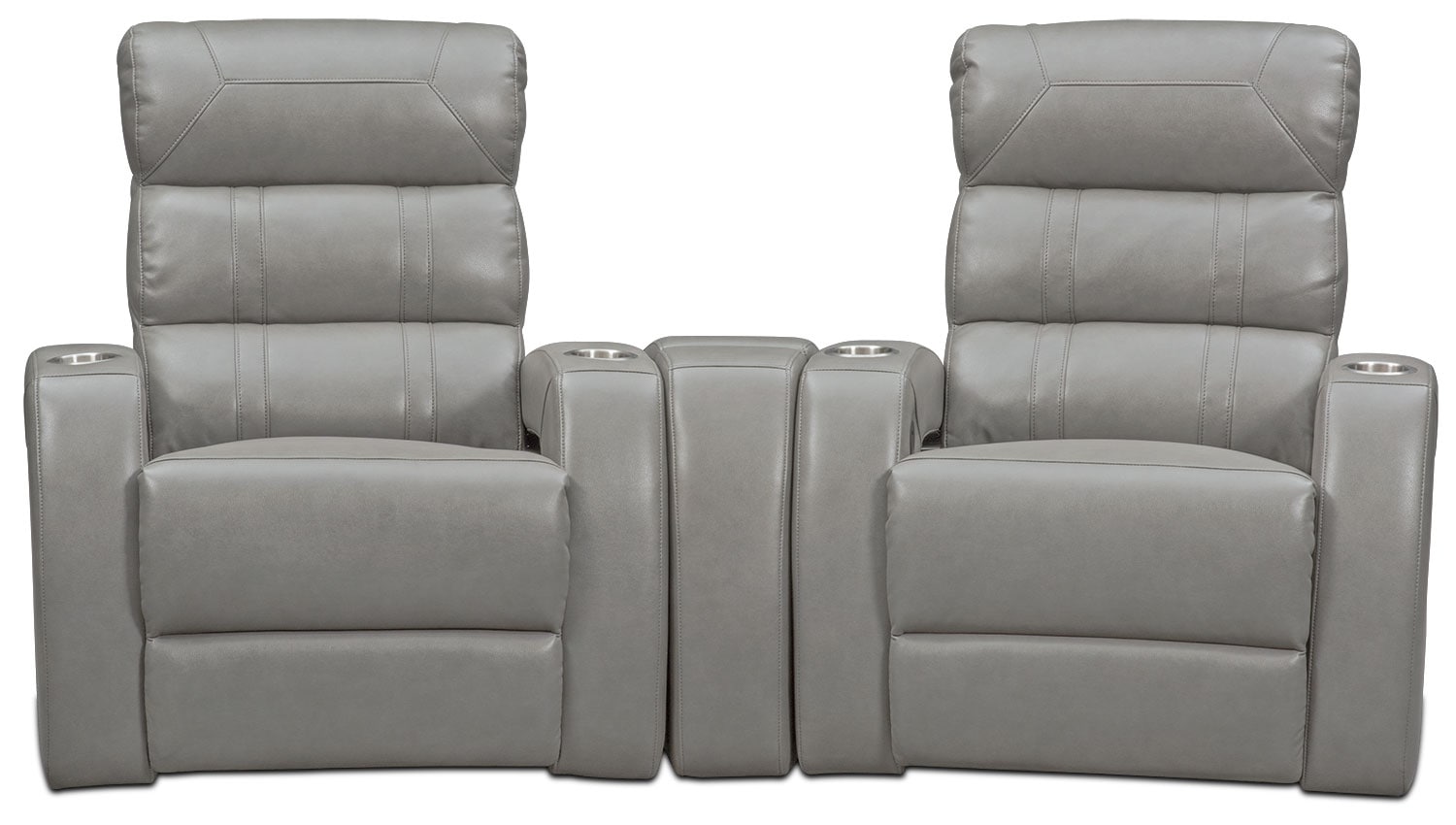 Bravo 3Piece Power Reclining Home Theater Sectional with 2 Reclining Seats Gray Value City