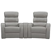 bravo gray gray  pc power home theater sectional   
