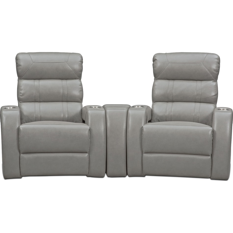 bravo gray gray  pc power home theater sectional   