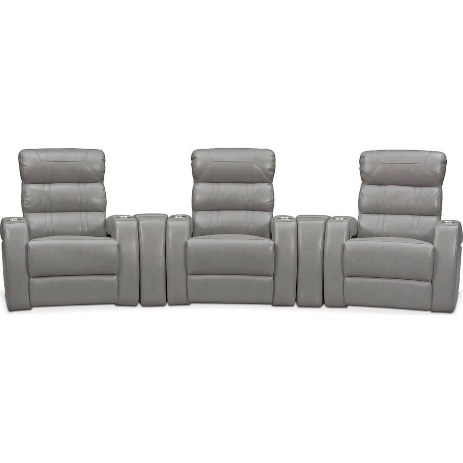bravo gray gray power home theater sectional   