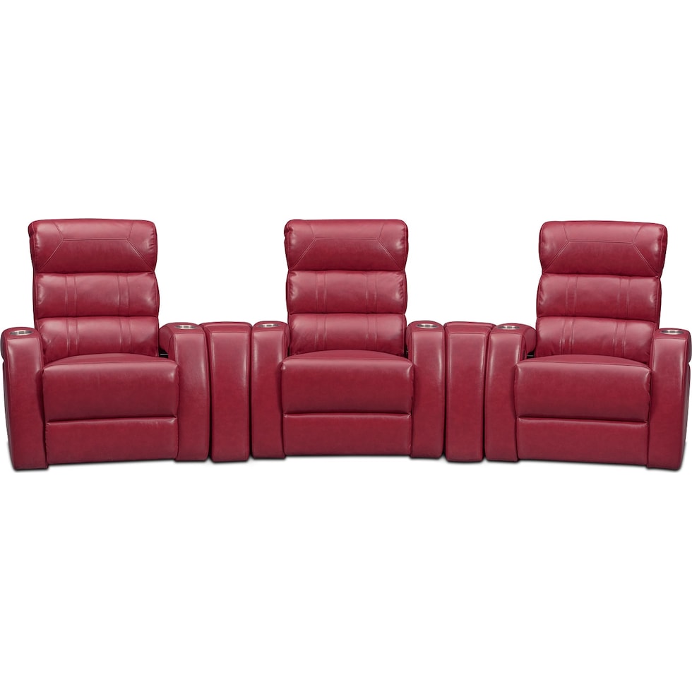 bravo red red power home theater sectional   