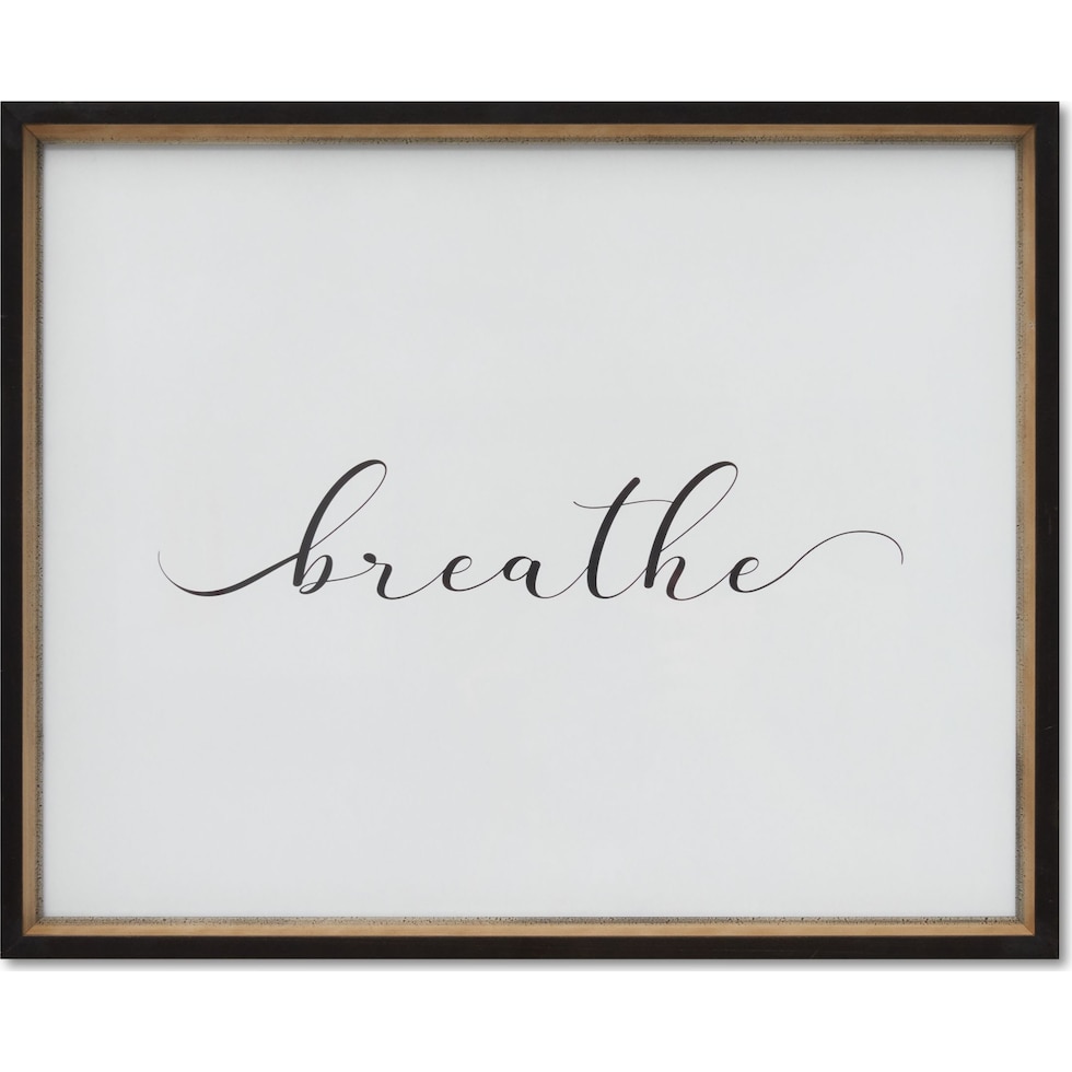 breathe white wall art   
