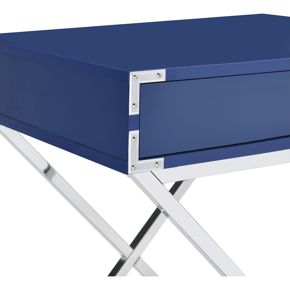 breenon chrome blue nightstand   