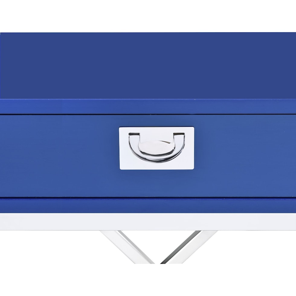 breenon chrome blue nightstand   