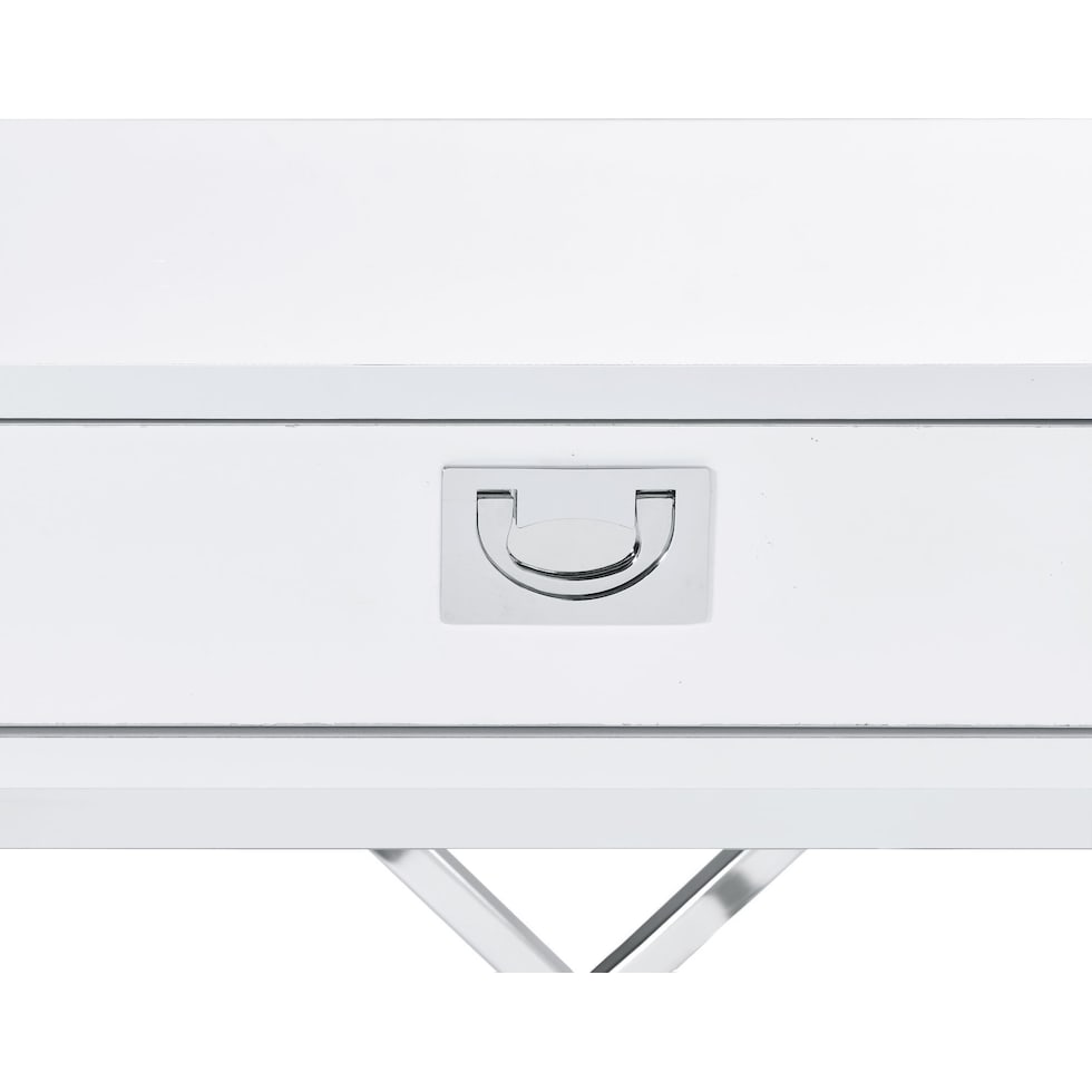 breenon chrome white nightstand   