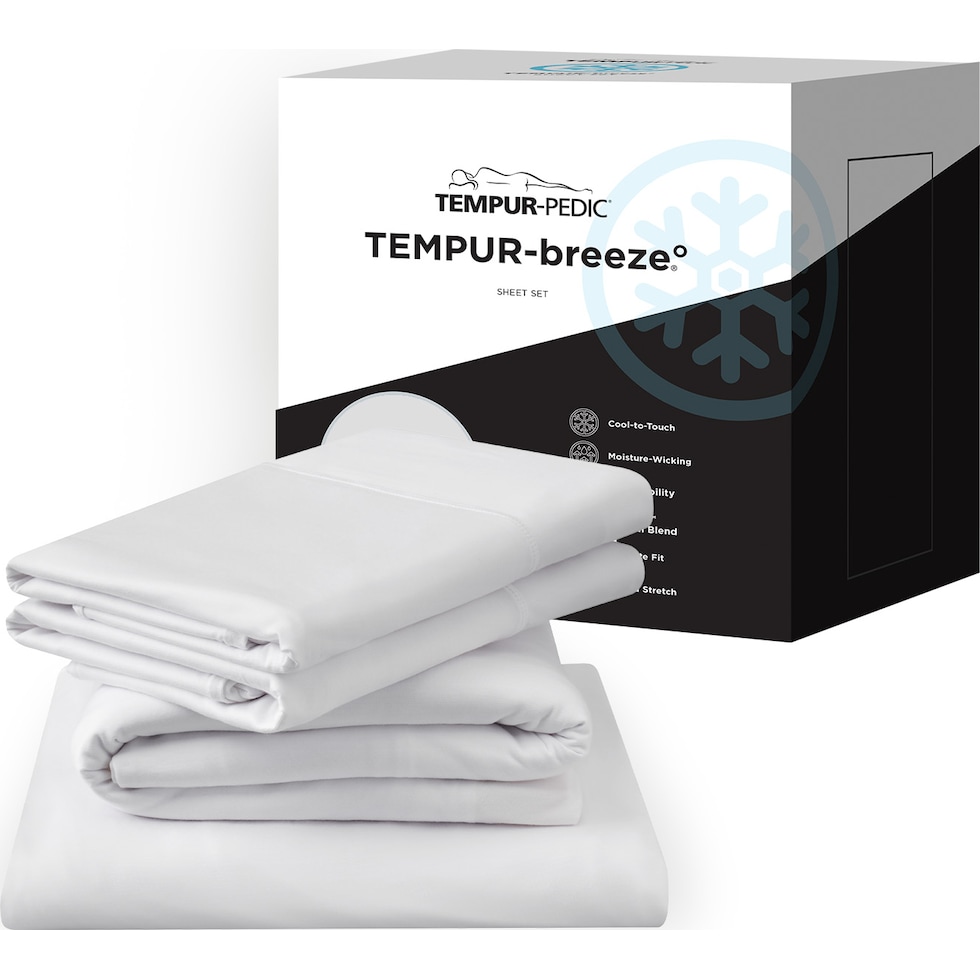 breeze white king sheet set   