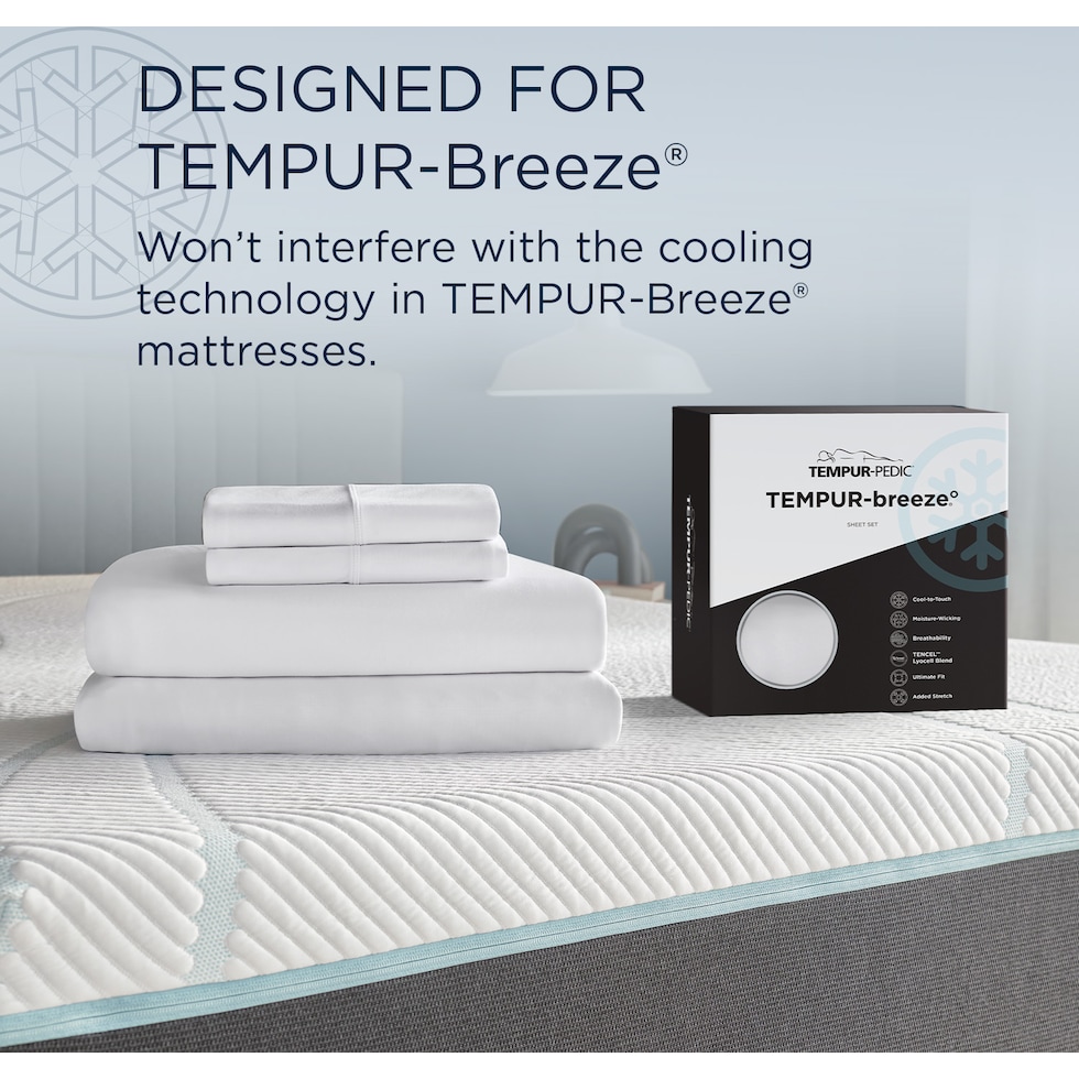 breeze white king sheet set   