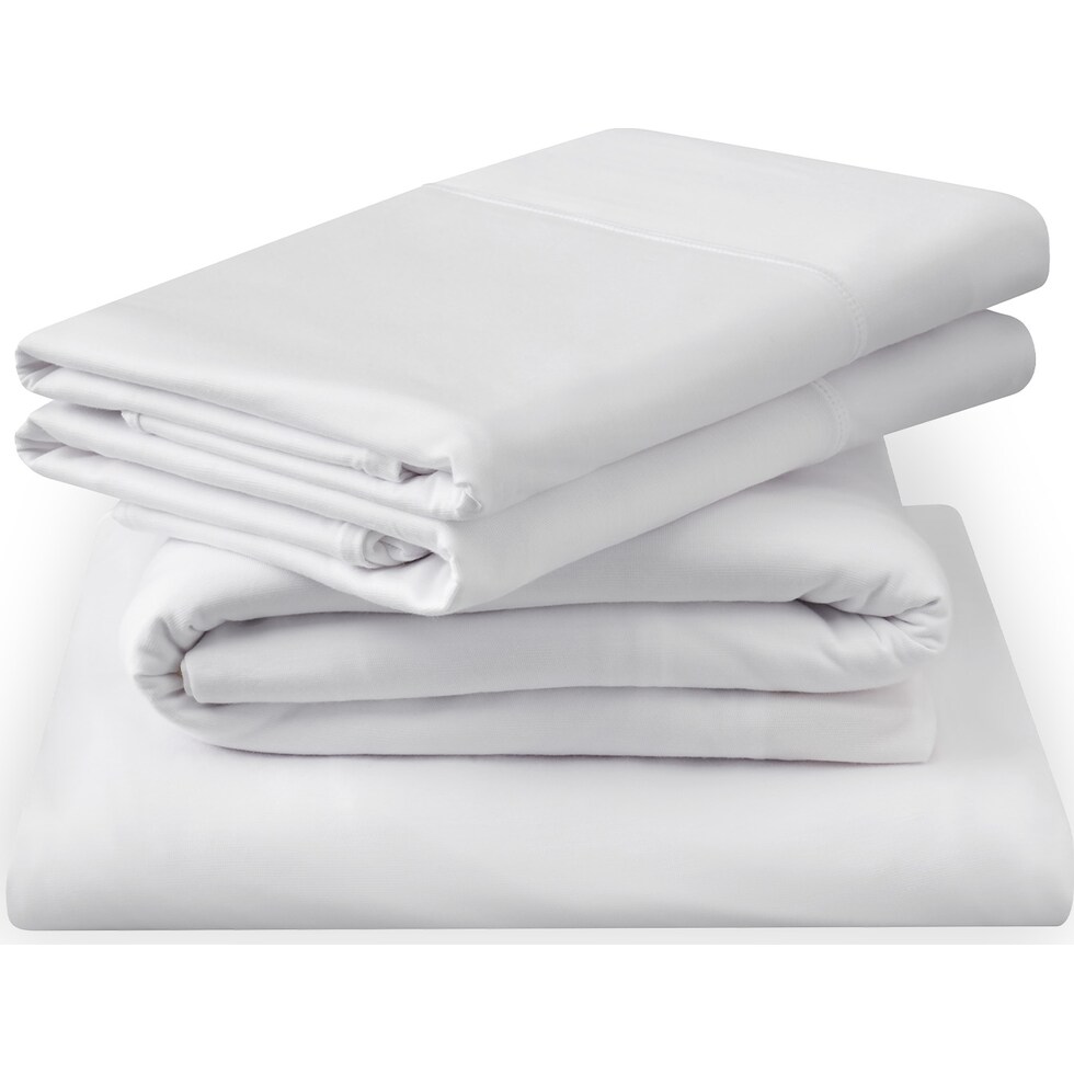 breeze white queen sheet set   