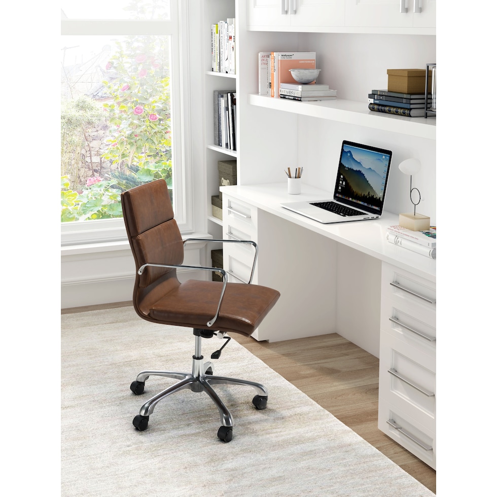 brenda light brown office chair   