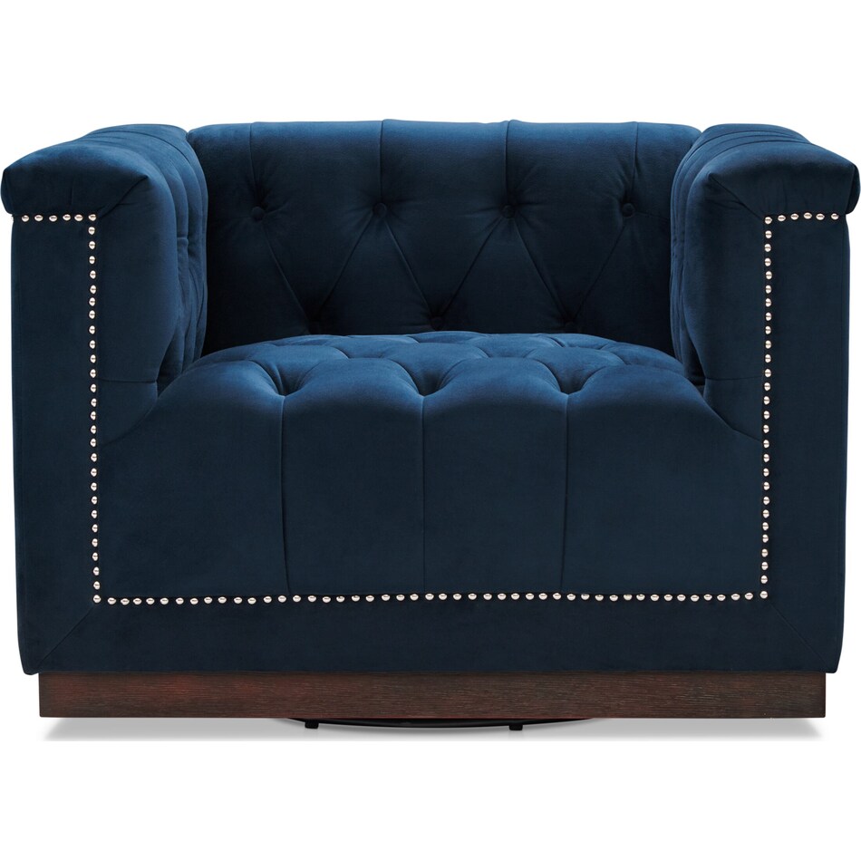 brennon blue swivel chair   