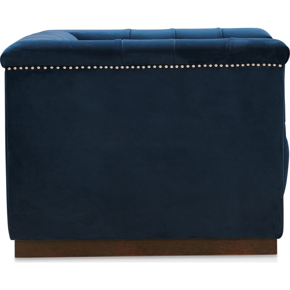 brennon blue swivel chair   